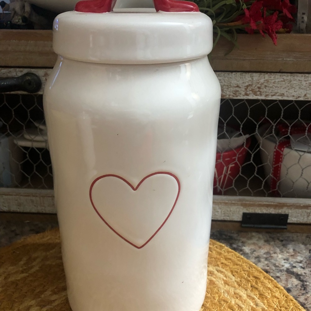 New Tall Rae Dunn heart canister